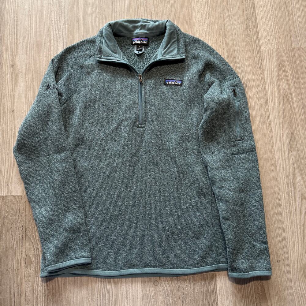 Women's Patagonia Shadow Blue 1/4 Zip Pullover Fleece Better Sweater Jacket Sz M